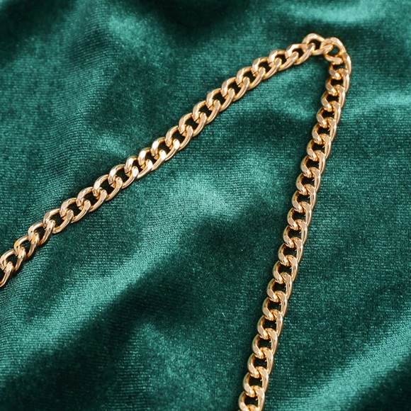 Velvet Chain Strap Drape Split Maxi
Dress - Picture 2 of 4